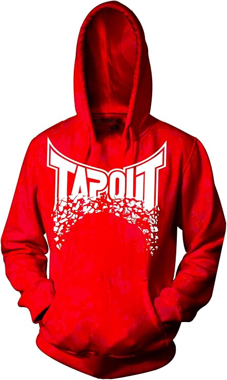 TAPOUT Broken Pieces Pull Over Hoodie (Large, Red)