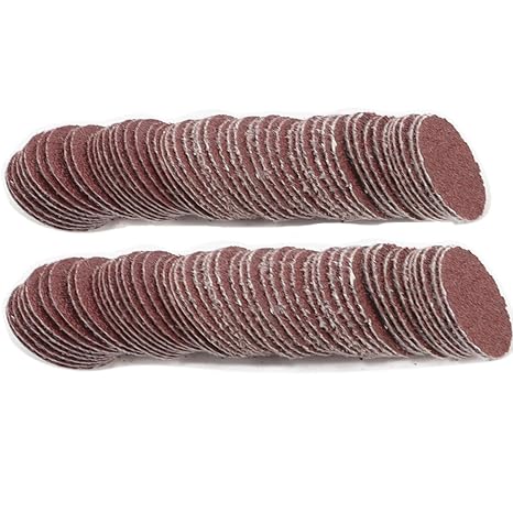100pcs 1inch 80 Grit Hook and Loop Sandpapers Sander Disc Sanding for Drill Grinder Rotary Tools