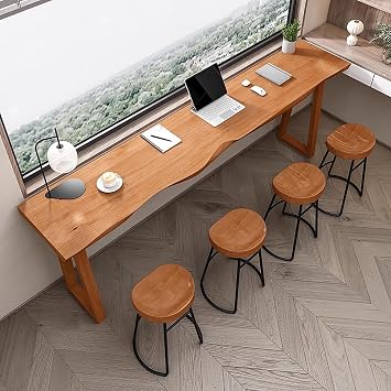 Farmhouse Solid Wood Bar Height Table,Rectangular Counter Height Bar Table for Narrow Space,Tall Long Kitchen Dining Tables,Table Only(70.8", Wood)