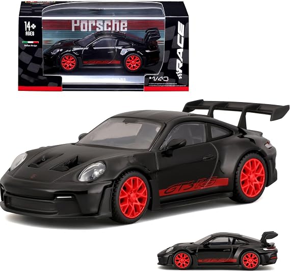 HTLNUZD 2024 New 1/43 911 GT3 RS Black Alloy Miniature Alloy Car for Acrylic Packaging Adult Diecast Model Car Model Collection Gift