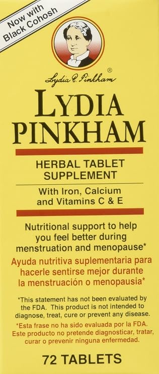 Lydia Pinkham Herbal Supplement Tablets for Menstruation and Menopause Support, 72 Count