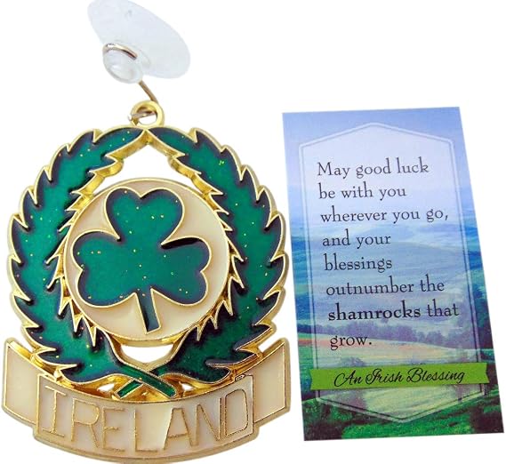 Ireland Suncatcher St Patrick's Day Gift Set Sun Catcher and Irish Blessing Card
