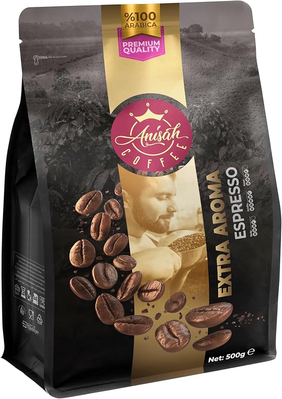Anisah Coffee Extra Aroma Espresso Çekirdek Kahve | 500gr |%100 Arabica