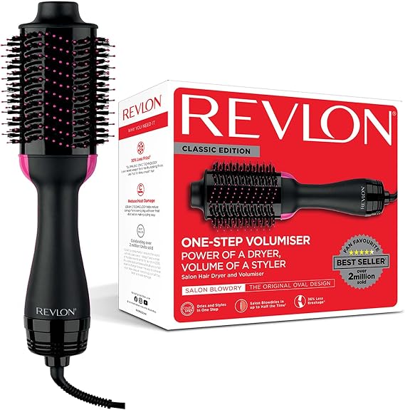 Revlon One-Step Hair Dryer and volumiser for mid to Long Hair (One-Step, 2-in-1 Styling Tool, Ionic and Ceramic Technology, Unique Oval Design) RVDR5222