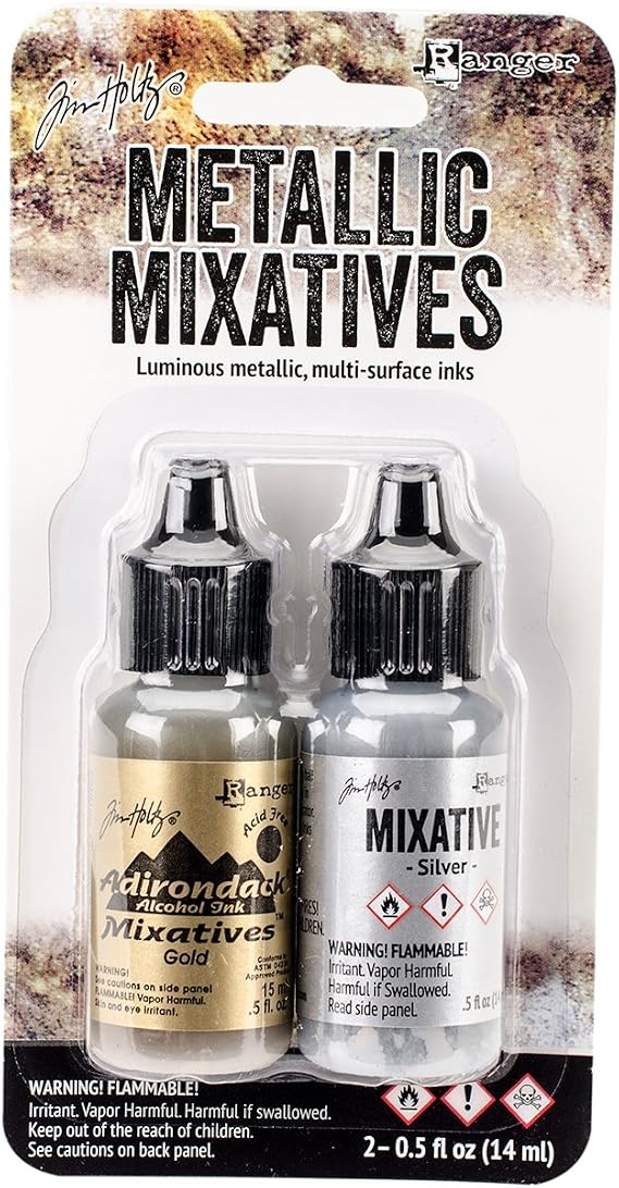 Adirondack Alcohol Ink Metallic Mixatives .5oz 2/Pkg-Gold & Silver