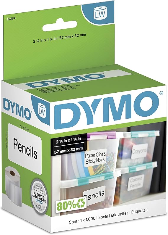 DYMO Authentic LW Multi-Purpose Labels DYMO Labels for LabelWriter Printers Great for FBA/FNSKU Barcodes 1-1/4" x 2-1/4" 1 Roll of 1000