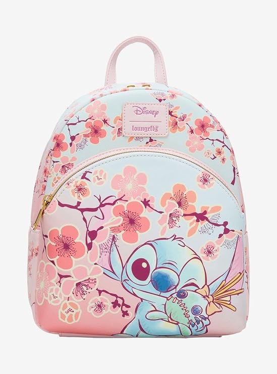 Loungefly Disney Stitch & Scrump Cherry Blossoms Mini Backpack Light Blue None