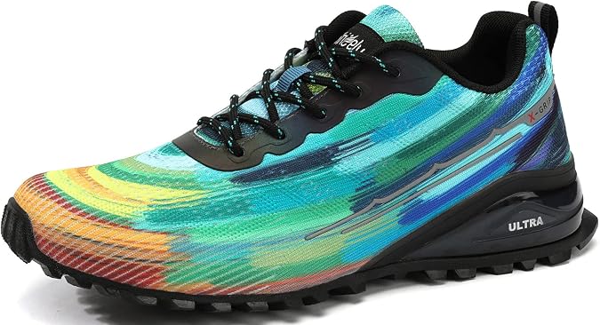 ikunka Men's Fashion Sneakers Lightweight Breathable Walking Shoes Tennis Cross Training Shoe Non Slip Trail Running Shoes