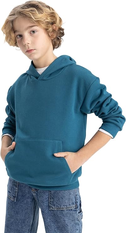DeFacto Boys' Regular Fit Hooded Sweatshirt