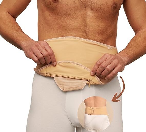 SIIL Ostomy Belt Beige abdomen Colostomy, Ileostomy, Urostomy | Ostomy Bag Cover Swimming & Sports | Stoma Support Belt