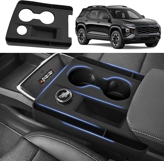 Autorder Silicone Center Console Organizer for 2025-2026 Chevy Chevrolet Equinox Accessories Anti Scratch Protective Pad Cover Storage Box Silicone Shift Panel Trim Cover(Not for Equinox EV)