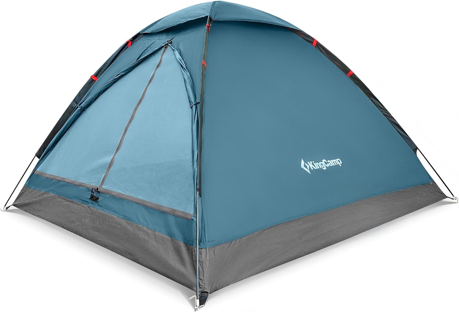 KingCamp 2-3 Personen Zelt Wasserdicht 3000mm Ultraleicht Camping Zelt mit Übergroßer Regenkappe & Reflektierenden Seilen -Kuppelzelte für WandernGarten & Wochenende - 210x180x130cm