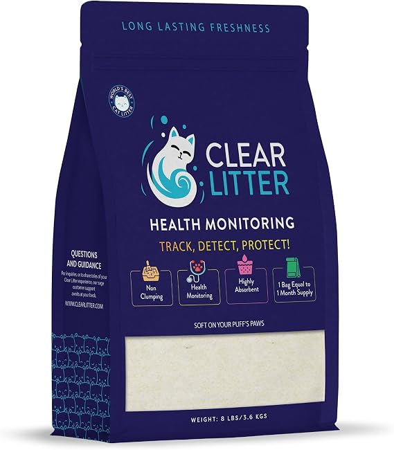 Crystal Cat Litter with Color-Changing Health Monitoring Crystals 30-Day Odor Control, Low Dust, Non-Clumping, Ultra Absorbent, Safe for Multi-Cat Households, Easy Clean Silica Gel