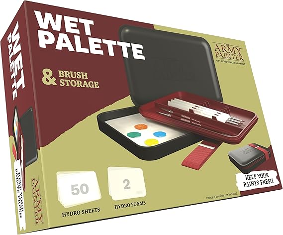 The Army Painter, Wet Palette, 50 Hydro Sheets & 2 Foam for Acrylic Paints | Incl. 50 Hydro Paper Sheets, 2 Hydro Foams & Paint Brush Storage - For Miniature Painting, Dnd & Warhammer