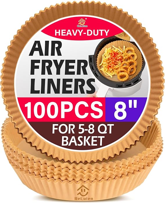 Air Fryer Liners Disposable, 8 Inch Round Paper for 5-8 QT Air Fryers