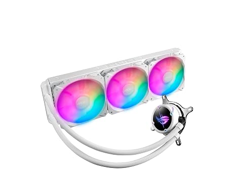 ASUS ROG Strix LC II 360 ARGB White Edition All-in-one AIO Liquid CPU Cooler 360mm, Intel LGA1700, 115x/2066 and AMD AM4/TR4 Support, Triple 120mm Addressable RGB Radiator Fans,