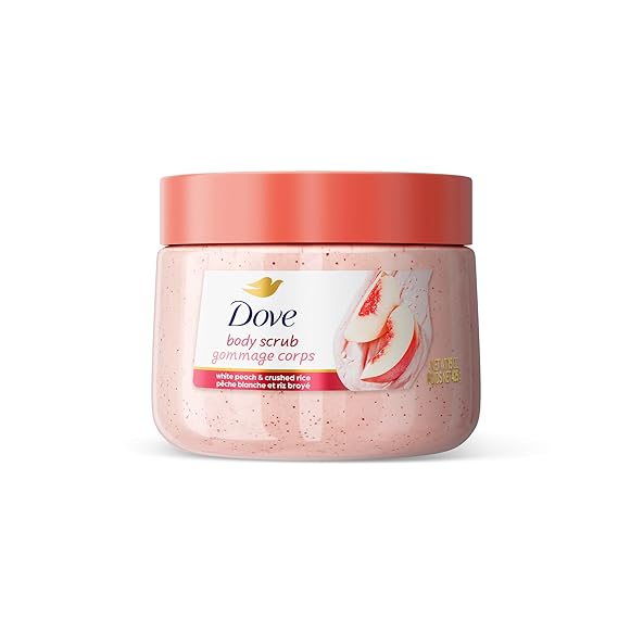 Dove White Peach & Crushed Rice Body Scrub Exfoliates and Deeply 15 oz