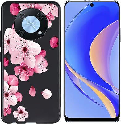 AQGG for Huawei Nova Y90 [6.70] Case, Soft Silicone Bumper Shell Black Flexible Rubber Phone Protective Cases TPU Cover for Huawei Nova Y90 -Fresh Flowers