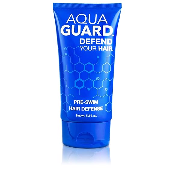 AQUA GUARD Pre-Swim Hair Defense, Prevents Chlorine Damage | Softens & protects for blonder blondes, vibrant color, and manageable curls. UV protection, made in California