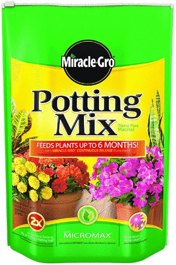 Miracle Gro 75678300 8 Qt Potting Mix 0.21-0.11-0.16