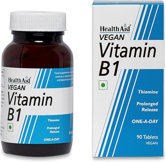 HealthAid Vitamin B1 (Thiamin) 100mg - Prolong Release - 90 Tablets