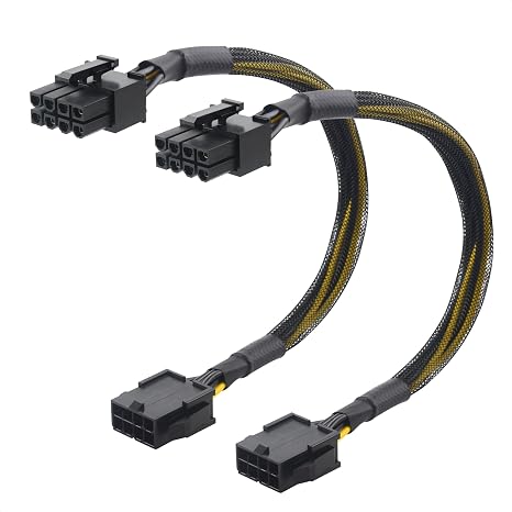Cable Matters 2-Pack 8-Pin PCIe Extension Cable, 10 inches