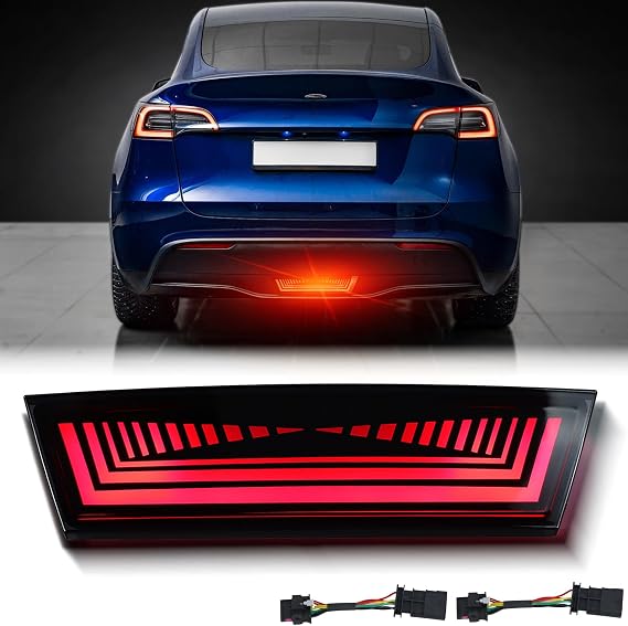 LED Rear 3rd Brake Lights Pilot Center Tail Lights Compatible with Tesla Model Y 2020 2021 2022 Turn Signals Trailer Indicator Lamp Replacement