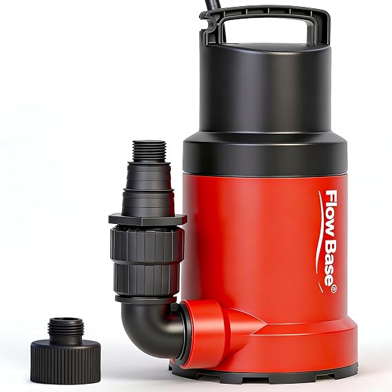 1HP 5000GPH Sump Pump - Submersible Portable Clean/Dirty Water Transfer Pump for Swimming Pool, Garden Pond, Basement with 10ft Power Cord, Eliminates Level
