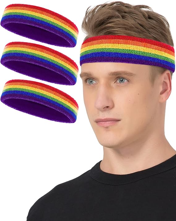 Tanluhu Sweatbands Sport Headbands for Working Out, Exercise, Tennis, Basketball, Running - Terry Cloth Athletic Sweat Cotton Headband Outdoor for Men & Women