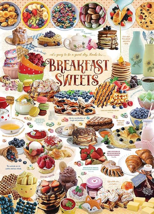 Cobble Hill 1000 Piece Puzzle - Breakfast Sweets - Sample Poster Included