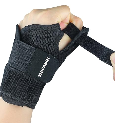 Trigger Thumb Splint for Left Right Hand,Thumb Spica Support Brace Wrist Stabilizer for Pain, Carpal Tunnel, Sprains, Arthritis, Tendonitis, Tenosynovitis with Adjustable Strap for Men Women (Black)