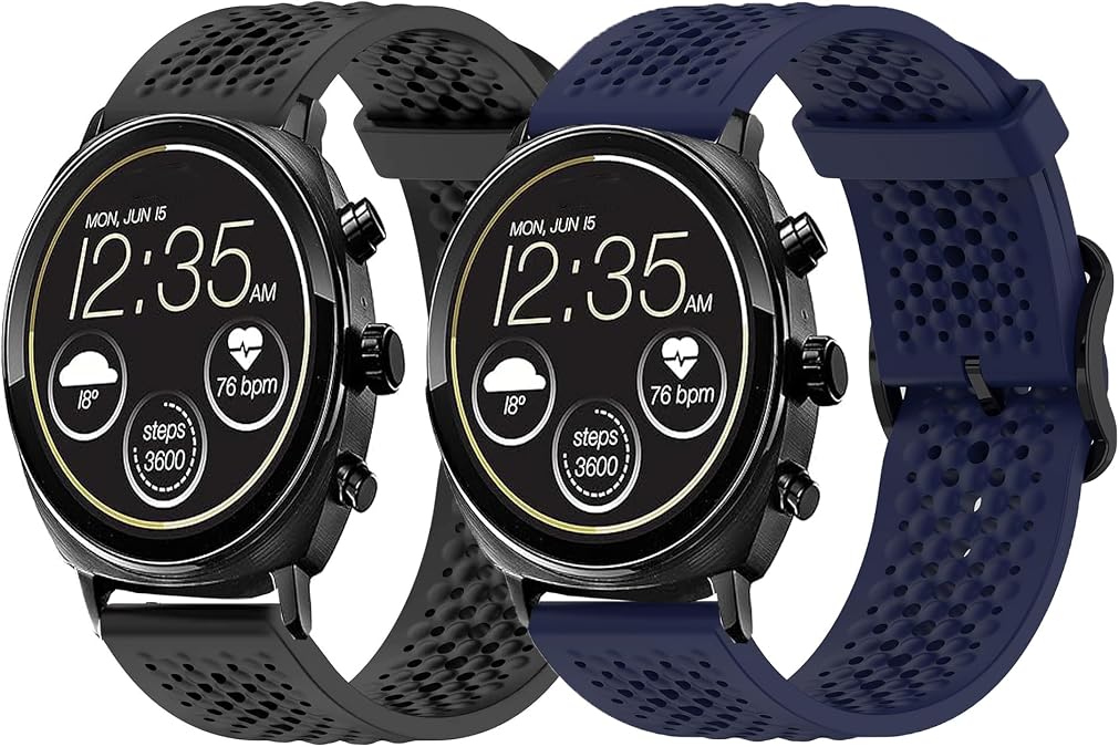 Lamshaw 22mm Sport Desgined Silicone band with Metal Buckl Compatible with Citizen CZ Smartwatch, CZ Smart Touchscreen Gen 2 CASUAL 41mm, Sport 44mm, CZ Smart Hybrid Gen 2 Sport Smartwatch