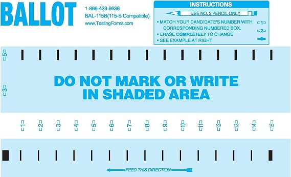 TEST-115B (500 Sheet Pack) Compatible Ballot Forms