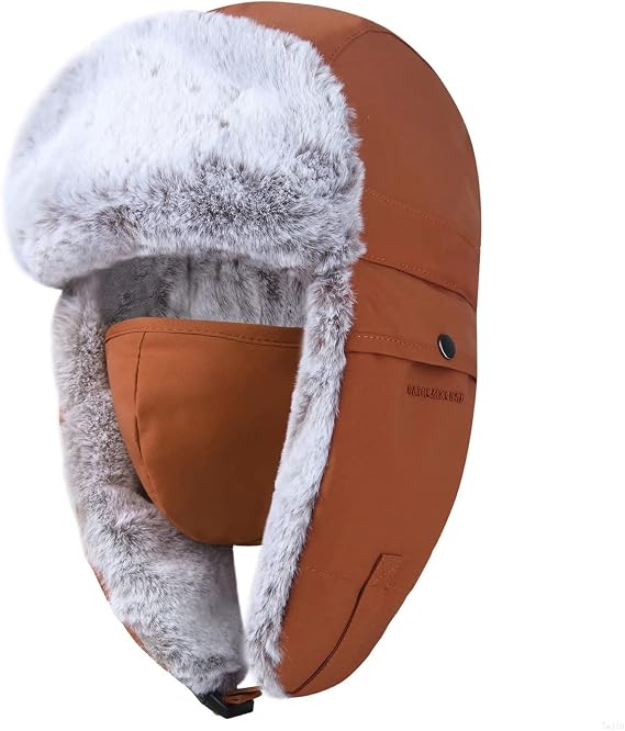 GADIEMKENSD Winter Trapper Hat with Ear Flap Chin Strap and Windproof Mask