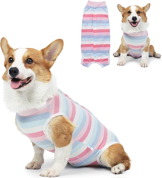 Coppthinktu Dog Surgery Recovery Suit for Dogs Cat Dog Onesie, Dog Recovery Suit Female for Small Medium, Pet Surgical Neuter Post-Surgery Suit E-Collar Alternative Anti Licking Abdominal Wounds