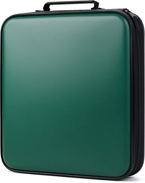 DVD Storage CD Case Holder: 160 Capacity CD Sleeves Black Disc Cases Binder for Car - CD Hard Organizer Box - Large DVD Wallet for Movie/Music/Game & Portable CD Book (160 Capacity Green)