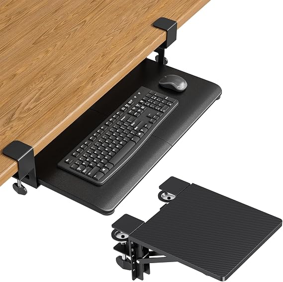 BONTEC Under Desk Keyboard Tray, Ergonomic Desk Extender Tray