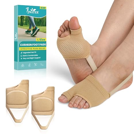 Metatarsal Pads Women & Men - 2Pcs Non-Slip Ball of Foot Cushion with Thick Gel for Pain Relief, Morton's Neuroma, Metatarsalgia - Metatarsal