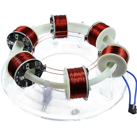6 Coils Ring Electromagnetic Accelerator, Brushless Motor Cyclotron Model, High-tech Physics Teaching Experiment Model Physics Model for Teaching Electromagnetic Coil Accelerator