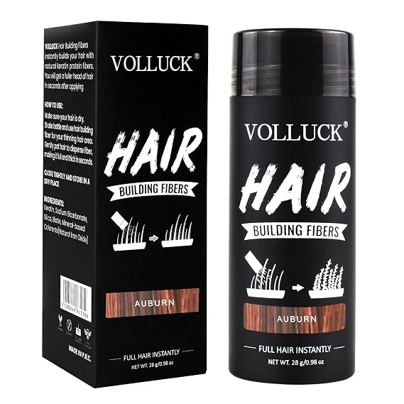 Hair Fibers for Thinning Hair, Instant Coverage Hair Building Fibers for Women and men, Natural Hair Powder for Conceal Hair Loss 28 g (Auburn)