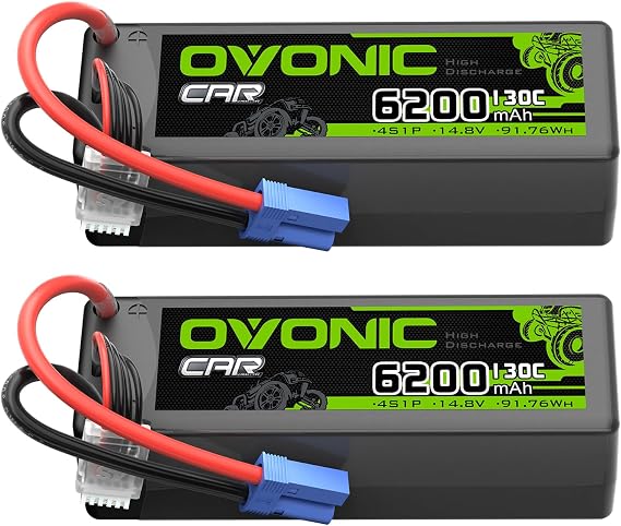 OVONIC 4S LiPo Battery 6200mAh 14.8V 130C RC Battery with EC5 Connector