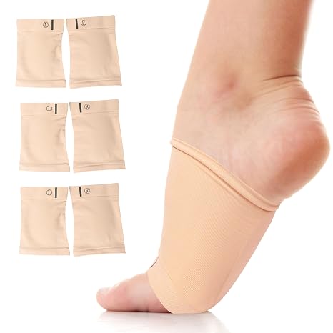 Dynamic Arch Support Sleeves with Soft Gel Cushions Ideal for Relieving Flat Foot Discomfort and Enhancing (3 Pairs)