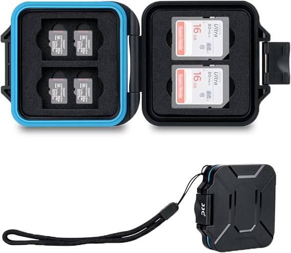 JJC Small SD Card Case Holder for 4 SD & 8 Micro SD Memory Cards