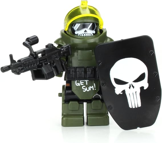 Battle Brick Collectible 1.6 Inches Tall Juggernaut Army Assault Soldier Custom Minifigure | Genuine Military Minifig | Packaged in the USA | Great Gift for Ages Teen to Adult AFOL