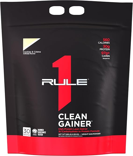 Rule 1 Proteins Clean Gainer, Cookies & Creme, 30 Servings