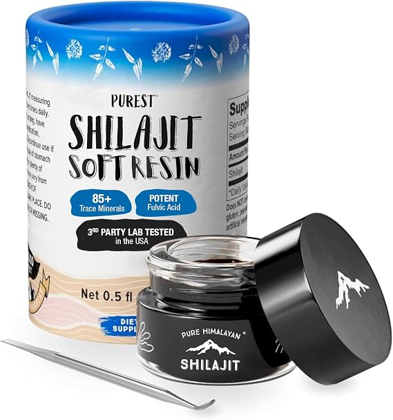 Pure Himalayan Shilajit | 100% Pure Natural Shilajit Grade A Max Potency 85+ Trace Minerals & Fulvic Acid | 3rd Party US Lab Tested | Soft Resin | 15g (15ml)