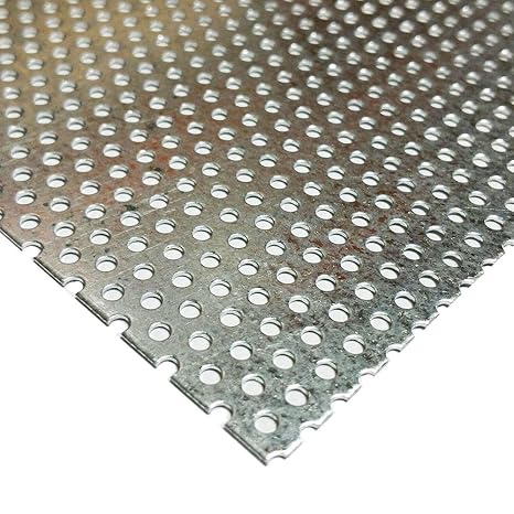 Galvanized Steel Perforated Sheet 0.034" x 12" x 12", 3/32" Holes