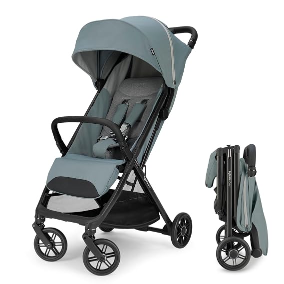 Inglesina Quid3 Lightweight Compact Travel Stroller for Baby & Toddler 0-55 lbs One-Hand Fold, Reclining Seat, Airline Approved, Car Seat Compatible, UPF 50+ Canopy Galaxy Gray