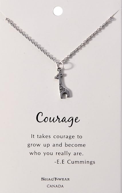 Shag Wear Favorite Animal Stimulus Quote Pendant Necklace (Tiny Giraffe)