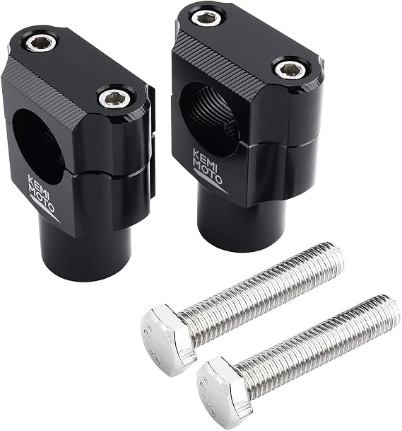 KEMIMOTO 1 Inch Motorcycle Handlebar Risers, Aluminum Alloy Motorcycle Risers, Compatible with Sportster Softail Dyna V-star Shadow, Universal Motorcycle Accessories, Black